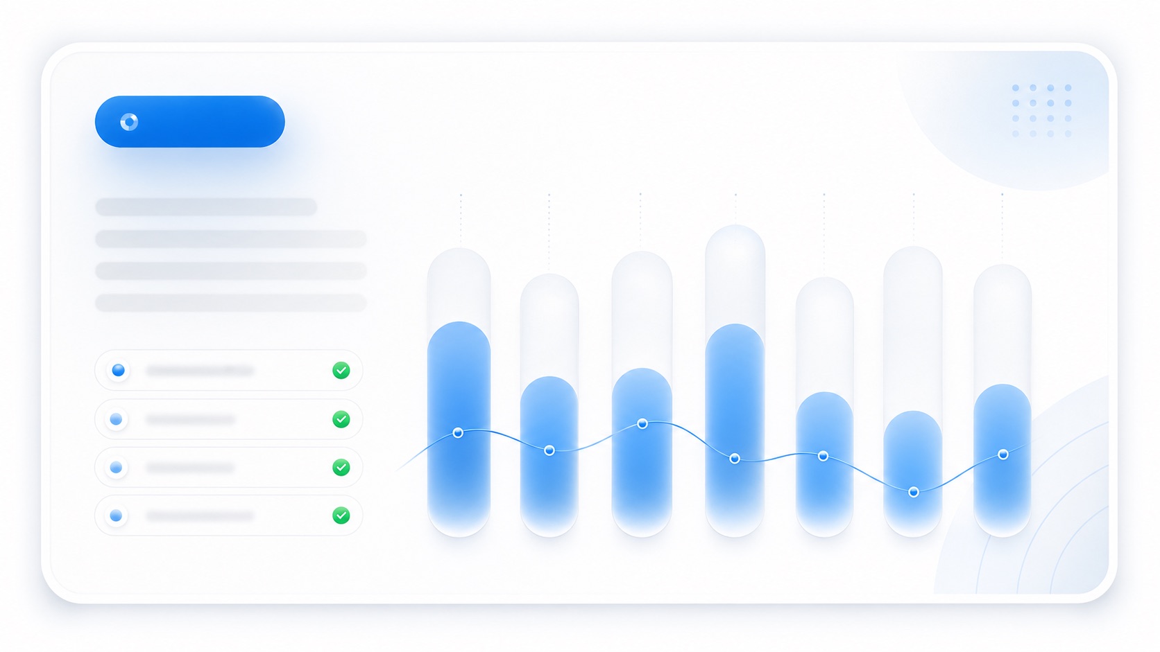 Abstract KPI dashboard visual for customer satisfaction and loyalty research