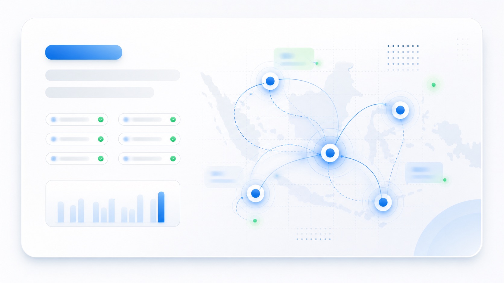 Abstract KPI dashboard visual for healthcare regional market intelligence